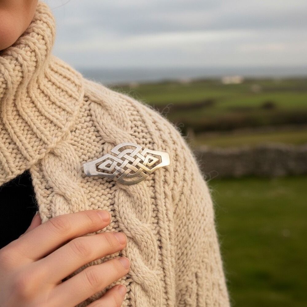 Sterling Silver Celtic Knot Brooch – Marked 925  – 7.61g – Timeless Irish Design